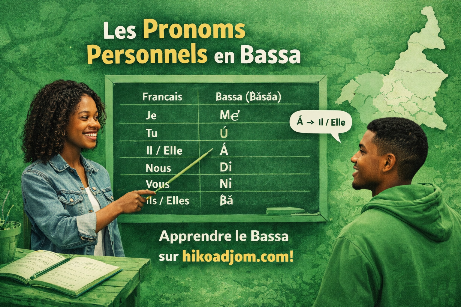 Les pronoms personnels en bassa (Ɓàsàa)
